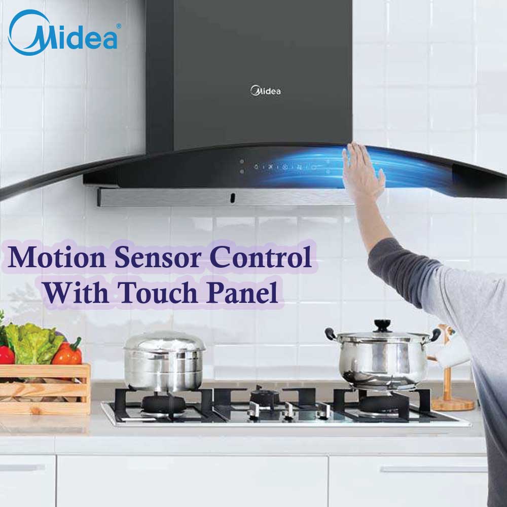 Midea 90V11 36 Inch Kitchen Chimney with strong air suction and thermal auto clean IHP ITALY Home Appliances